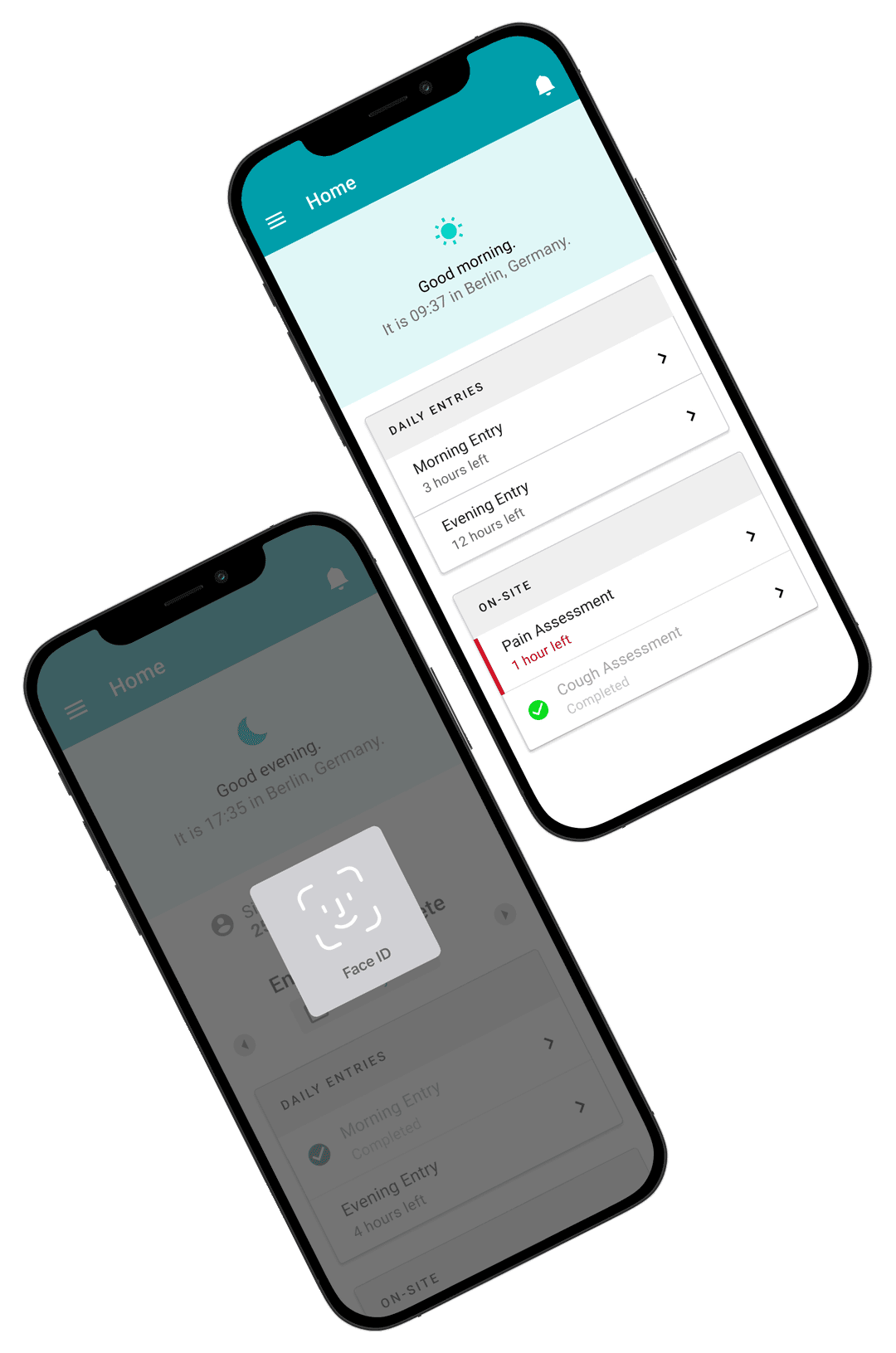 Mobile devices displaying ePRO software